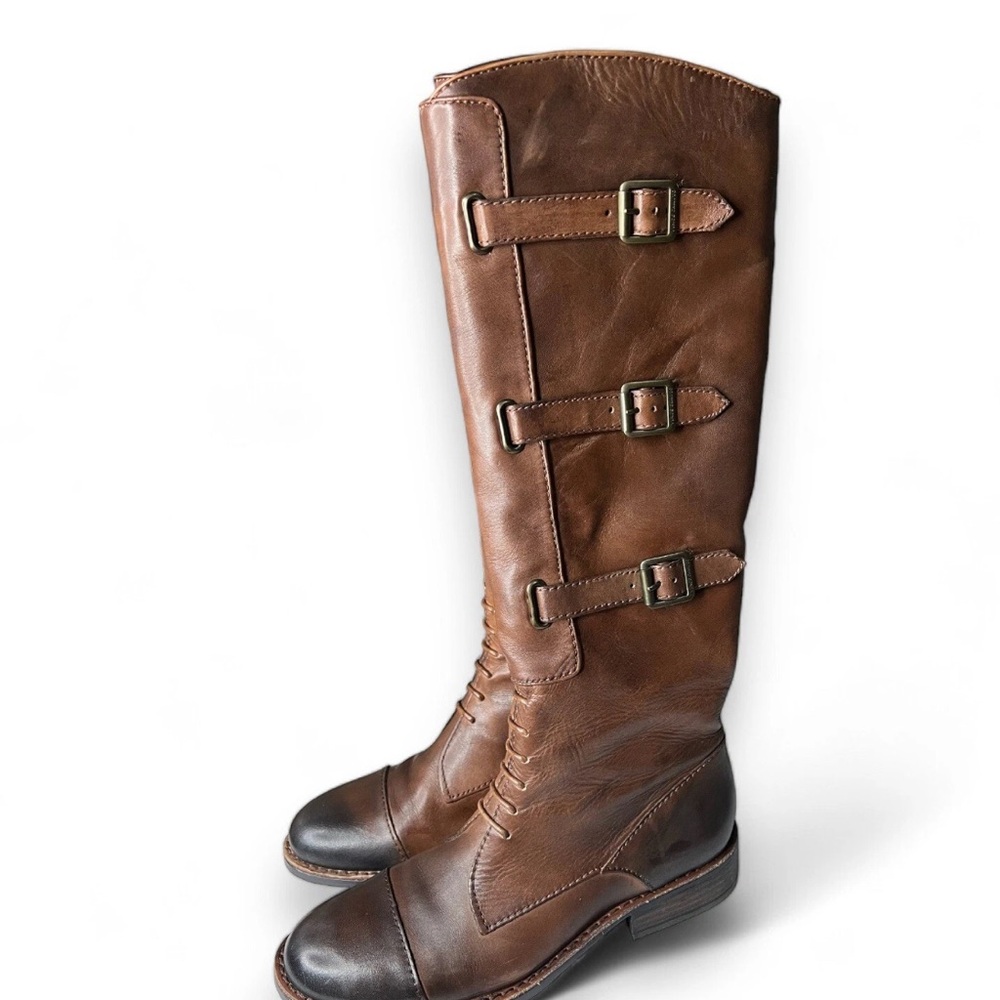 Vince Camuto Riding Style Distressed Boots Size 8
